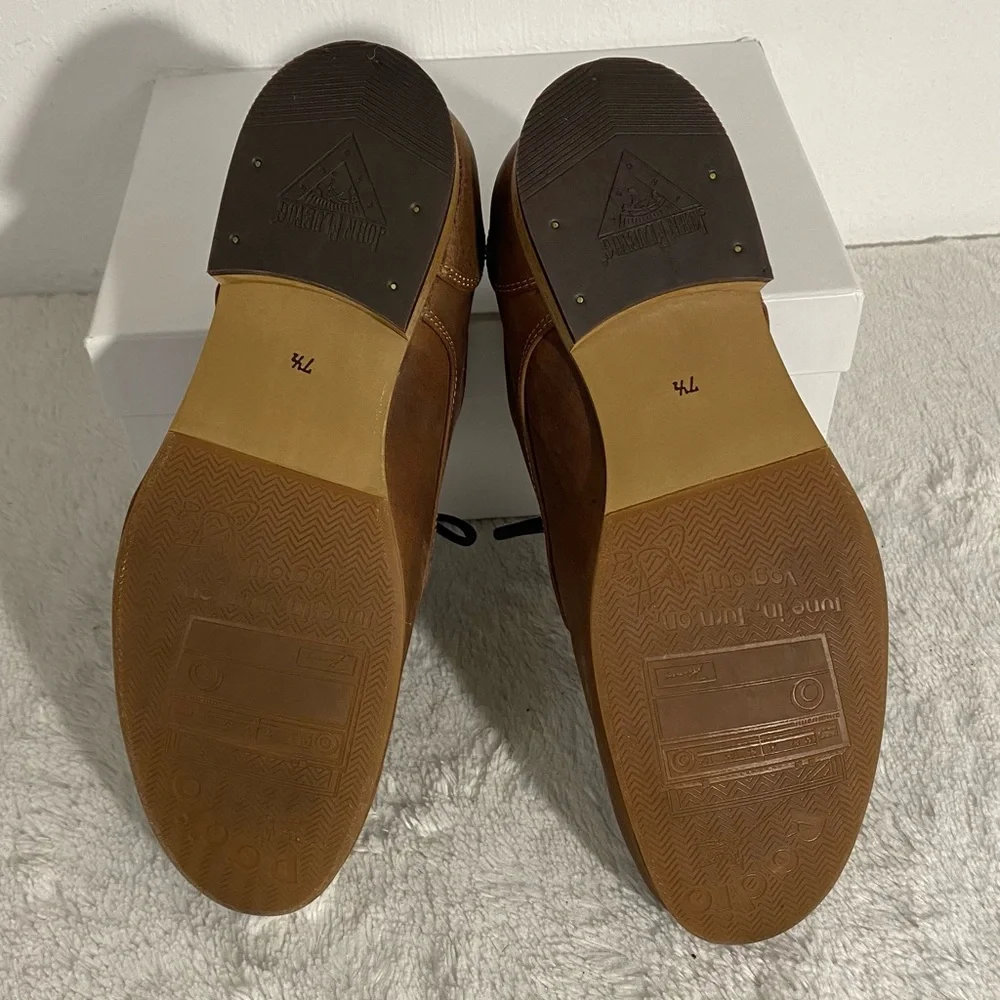 John Fluevog Radio CBC Brown Leather Classic Derby Oxfords Men’s Size 7.5 - Picture 8 of 13